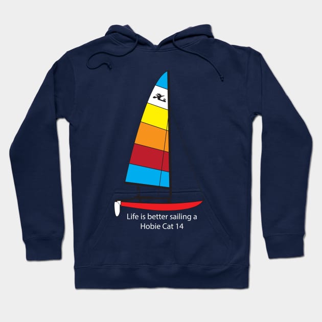 Hobie Cat 14 Sailboat Hoodie by CHBB